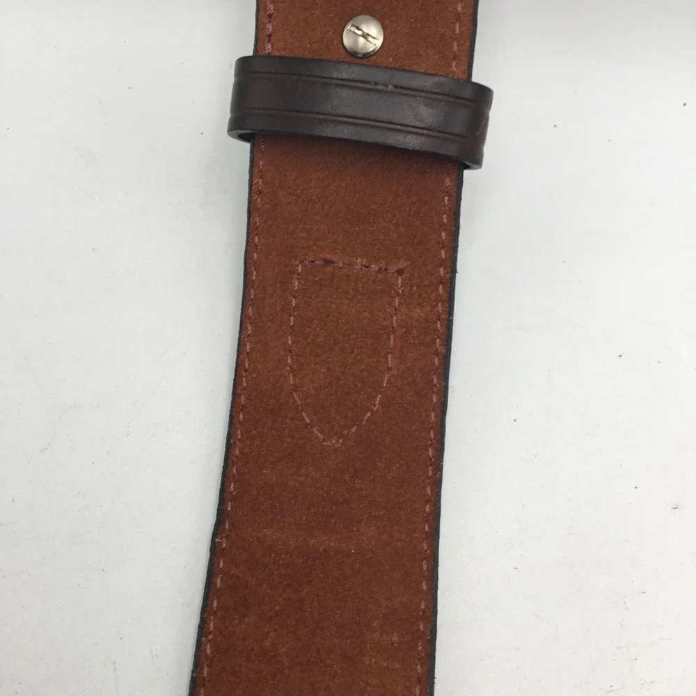 Kirkpatrick Leather Brown Handcrafted Belt Made in USA Size 38 Western Work Belt